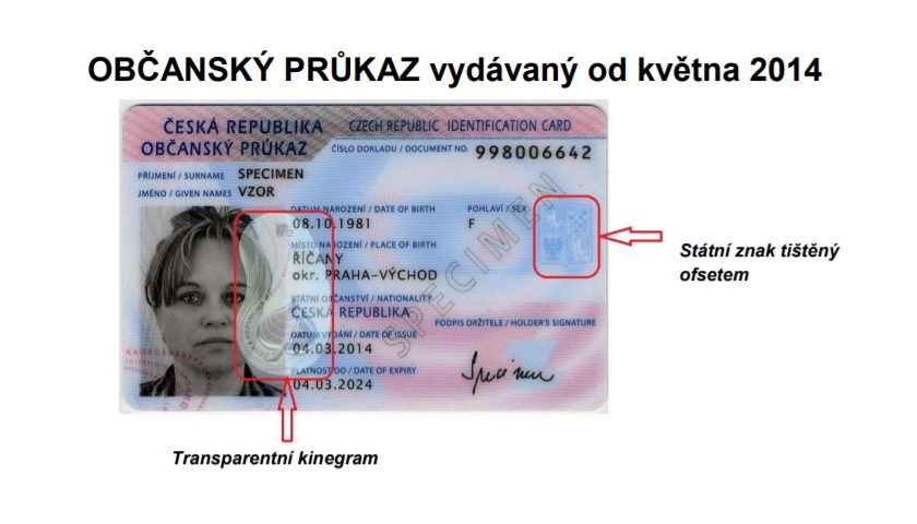 OBČANSKÝ PRŮKAZ vydávaný od května 2014