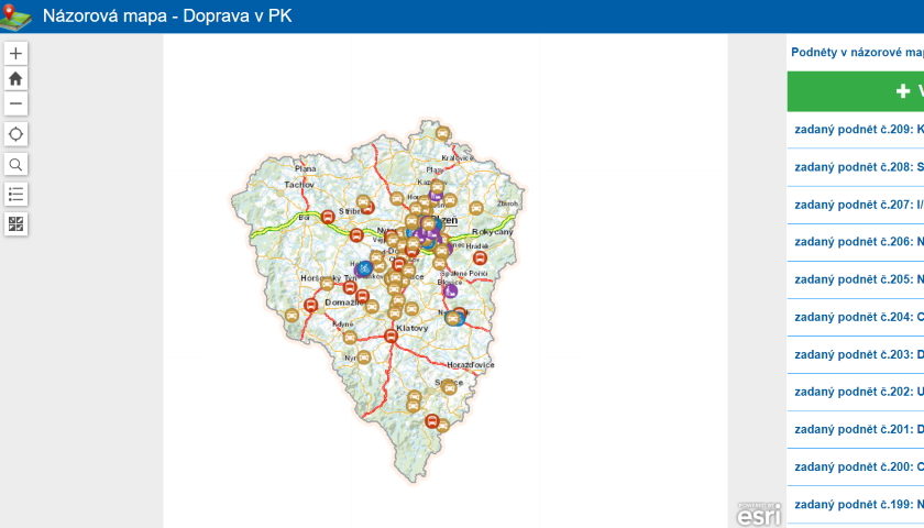 Názorová mapa - Doprava v PK
