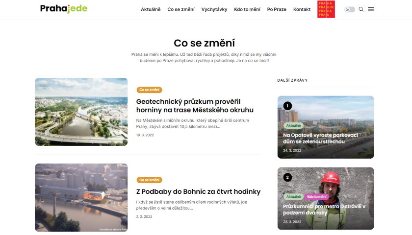 nový web věnovaný dopravě