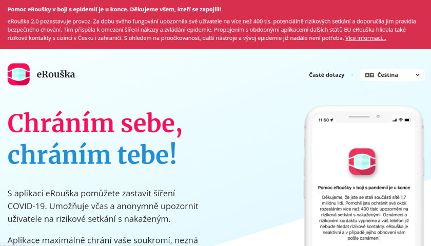 eRouška konec NKÚ tunel