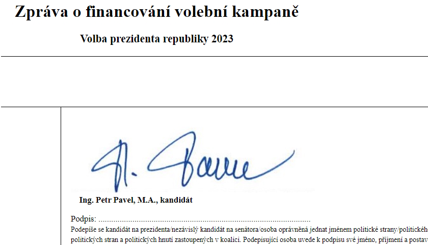Zpráva o financování volební kampaně