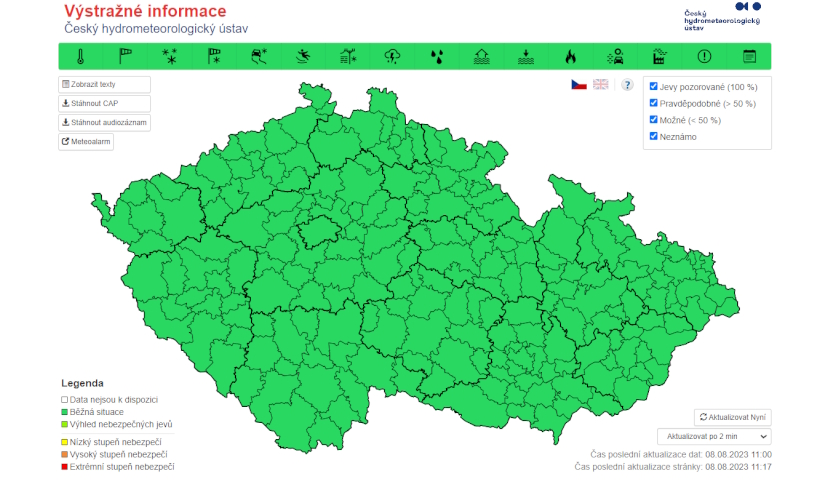 Výstražné informace Český hydrometeorologický ústav