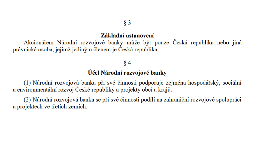 Vládní návrh zákona o Národní rozvojové bance